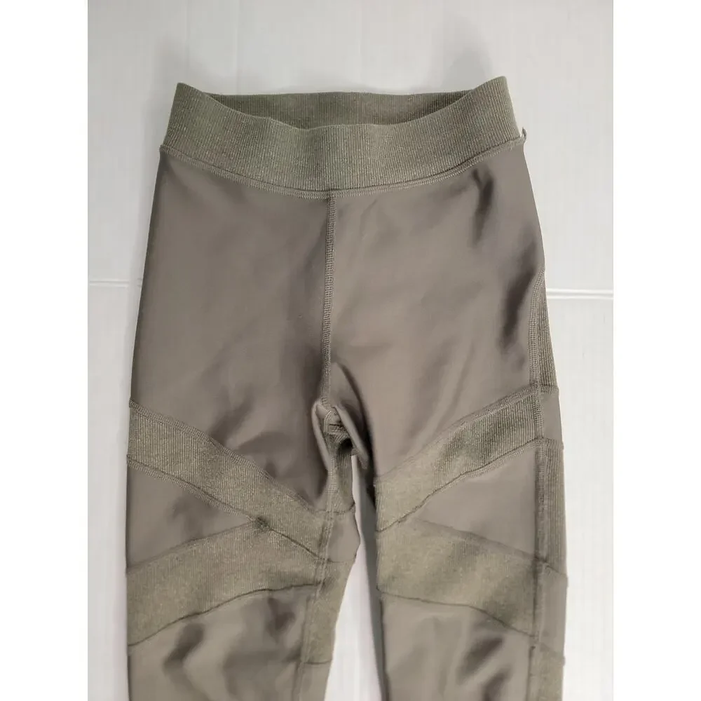 Alo Yoga Olive Branch Green Athletic Athleisure Sporty Level Up Leggings SZ XS
